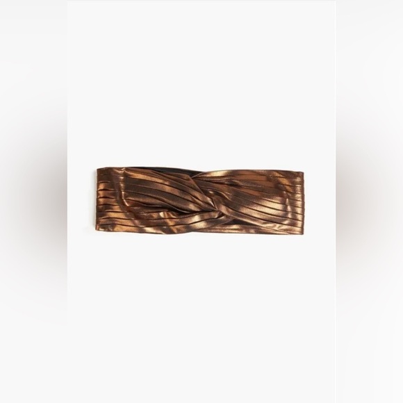 Eugenia Kim Azra Twisted Metallic Twill Bronze Turban Headband main image 11